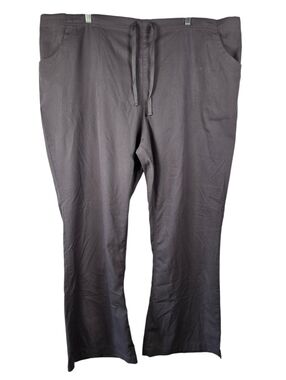 Carhartt Women's Dark Grey Scrubs Baggy Pants Pocket Gray Drawstring Size 3X
